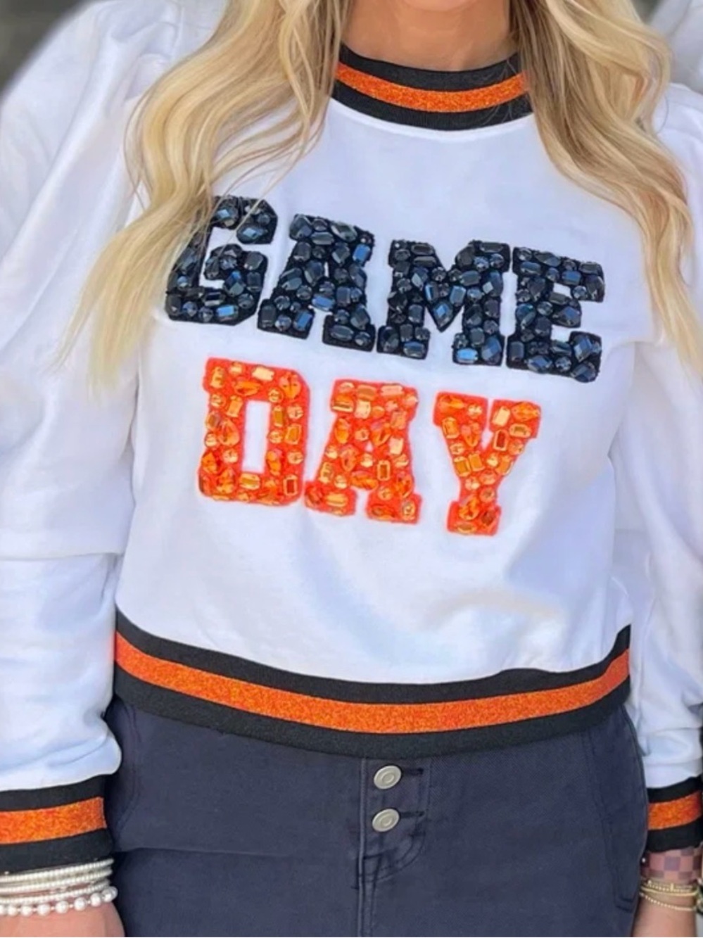 Queen of Sparkles 
GAME DAY Embellished Sweatshirt